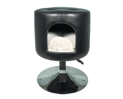 Pouf sur pied similicuir Gwen noir - Confort et design pour votre chat