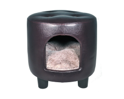 Pouf similicuir Gwen brun - Confort et design pour animaux
