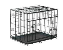 Cage métallique pliable premium noir pour chiens