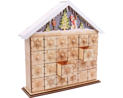 Calendrier de l'avent vide en bois avec éclairage LED