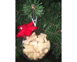 Boule de Noël 100mm biscuits pour chien AGC - Décoration festive et gourmande