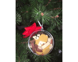 Boule de Noël 80mm BONY + BBQ MIX chien AGC - Friandises Gourmandes