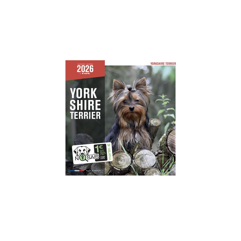 Calendrier chien 2026 - Yorkshire - Martin | Calendrier mural haut de gamme