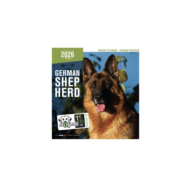 Calendrier chien 2026 - Berger allemand - Martin | Calendrier mural