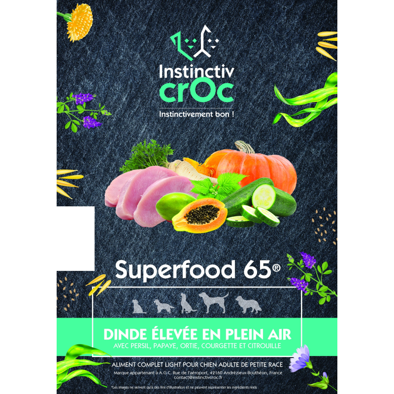 Croquettes Superfood petite race - Dinde - Instinctiv crOc