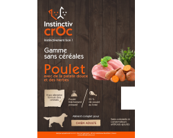 Croquettes sans céréales au poulet pour chien - INSTINCTIV CROC