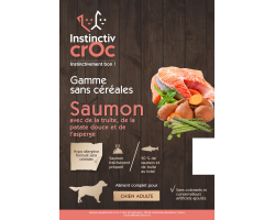 Croquettes sans céréales au saumon pour chien - INSTINCTIV CROC