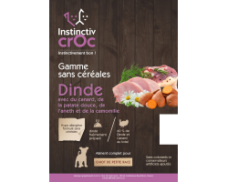 Croquettes sans céréales à la dinde pour chiots - INSTINCTIV CROC