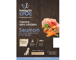 Croquettes sans céréales au saumon pour chiot de grande race - INSTINCTIV CROC