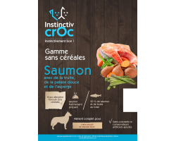 Croquettes sans céréales au saumon pour chien de grande race - Instinctiv Croc