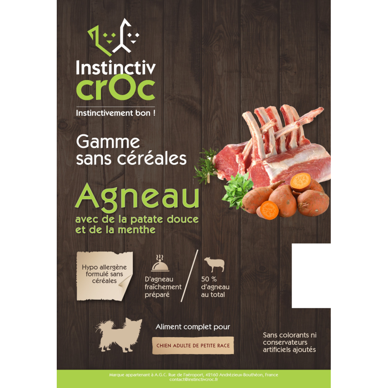 Croquettes Agneau avec Patate Douce et Menthe pour Chiens de Petite Race