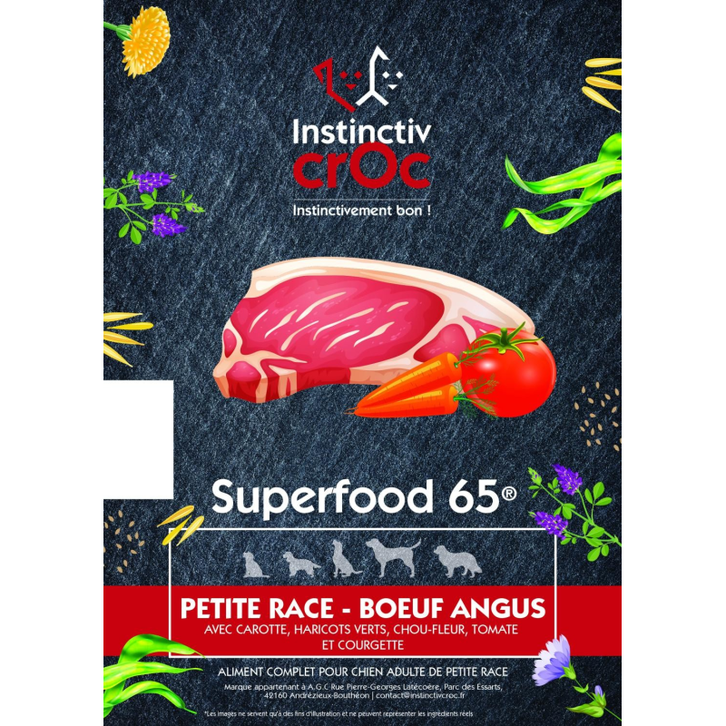 Croquettes Superfood Boeuf Angus pour chien de petite race - 2kg