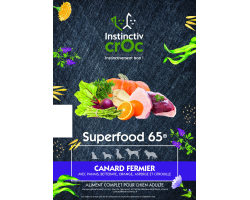 Croquettes superfood canard fermier sans céréales pour chien - INSTINCTIV CROC