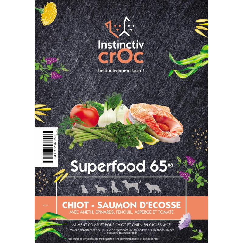 Croquettes Saumon d'Ecosse Superfood pour chiots - Alimentation premium