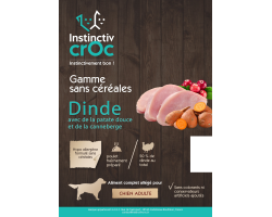 Croquettes sans céréales allégées à la dinde pour chien - INSTINCTIV CROC