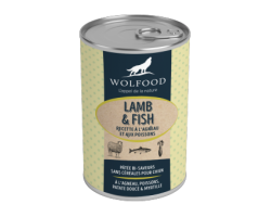 Pâtée sans céréales agneau et poisson WOLFOOD - Nourriture humide pour chien