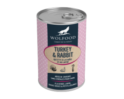 Pâtée sans céréales Dinde & Lapin WOLFOOD - Nourriture humide pour chien