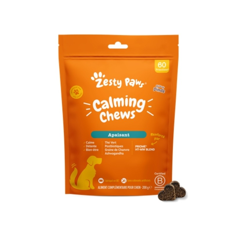 Friandises Zesty Paws Calming Chews pour chien - Apaisement naturel