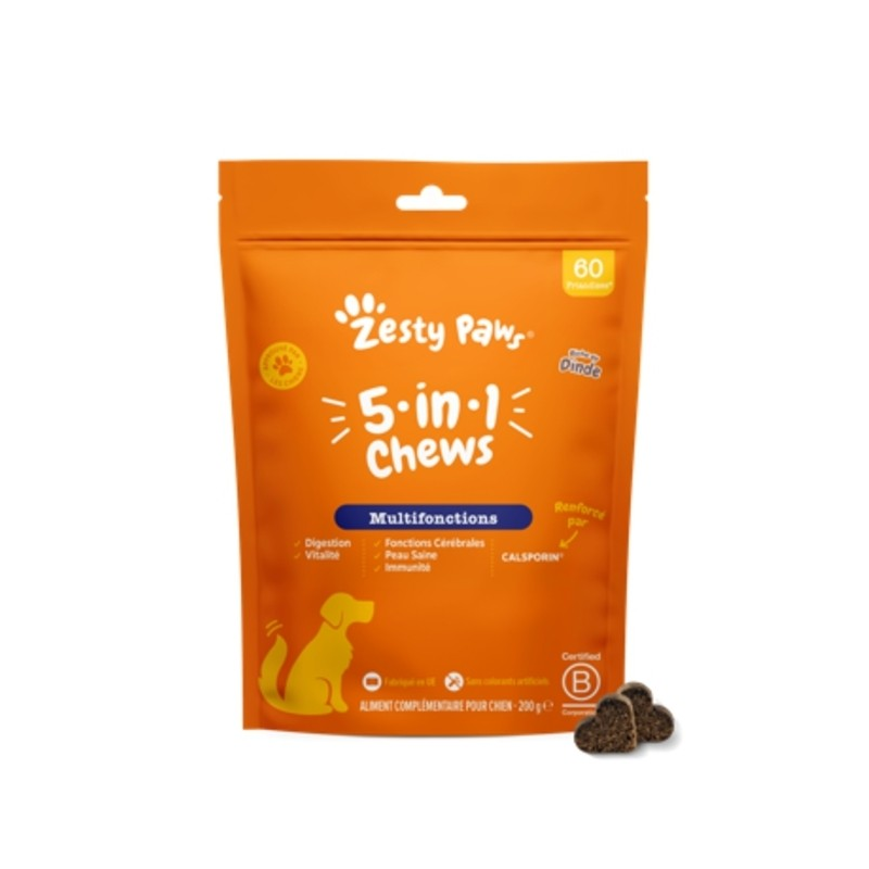 Friandises fonctionnelles Zesty Paws 5-en-1 Chews pour chiens