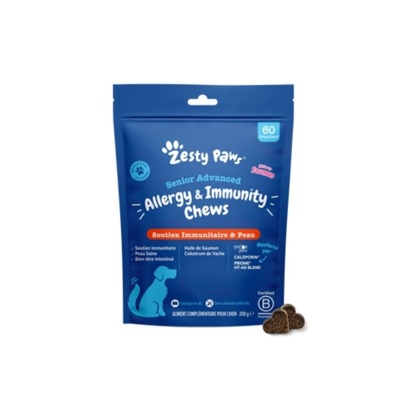 Zesty Paws Senior Advanced Allergy & Immunity Chews 60ct pour chiens