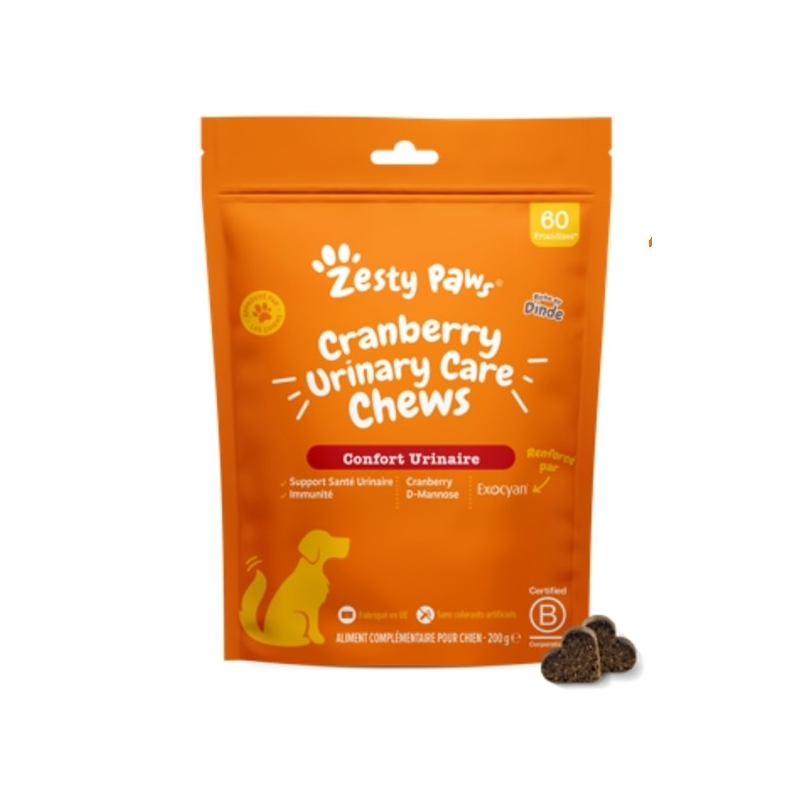 Friandises fonctionnelles Zesty Paws Urinary Chews pour chien | Confort urinaire