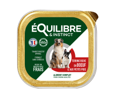 Pâtées pour chien adulte riches en boeuf et petits pois - La Normandise