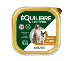 Pâtées riches en canard & aux petits pois pour chiens adultes