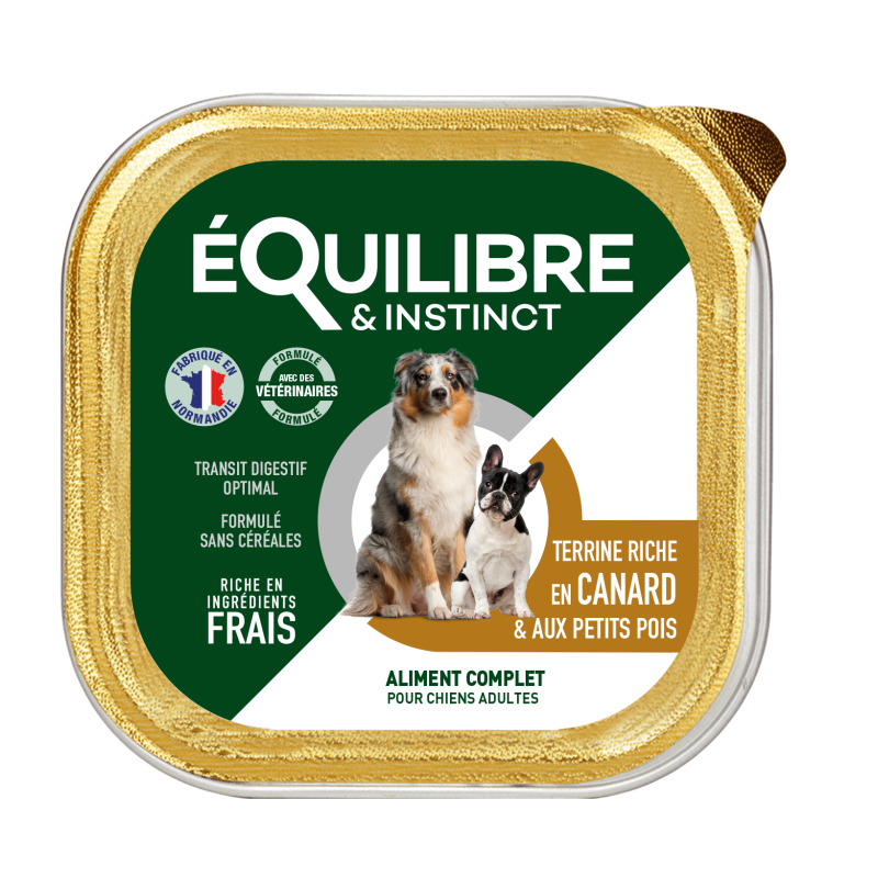 Pâtées riches en canard & aux petits pois pour chiens adultes