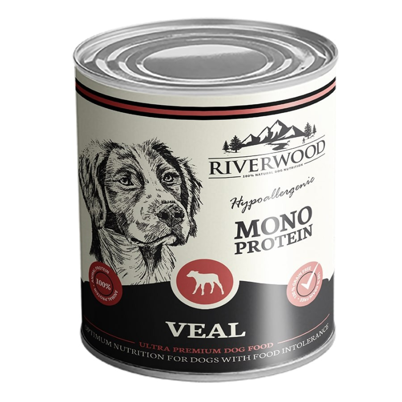 Pâtée Mono-Protéique Veau RIVERWOOD - Aliment humide premium pour chien