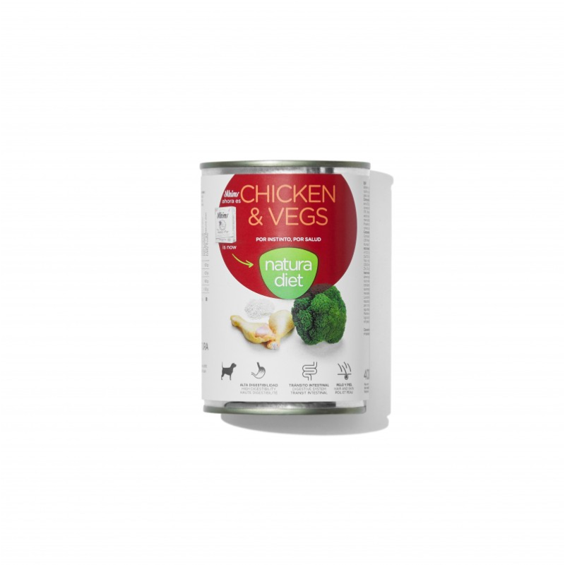 Natura Diet Pâtée Chicken & Vegs 400gr - Alimentation premium pour chiens