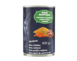 Pâtée rustique chiens canard et quinoa - 400g