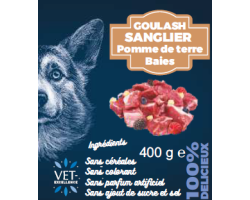 Pâtée style goulash sanglier pour chiens - Nourriture équilibrée