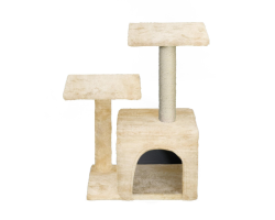 Arbre à chat avec refuge intégré - 40x29x60cm - Couleur écru