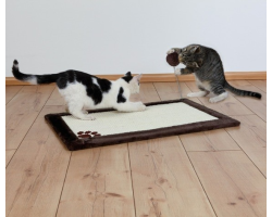 Tapis griffoir avec jouet pour chat en sisal et peluche