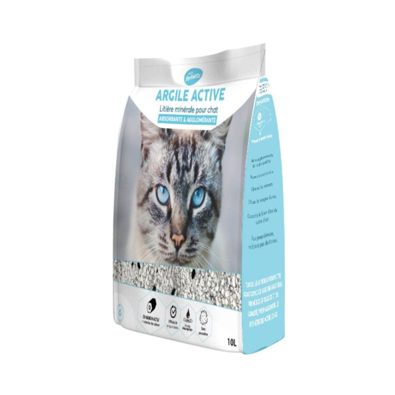 Litière Minérale Argile Active Perlinette - Sac de 10L pour Chats