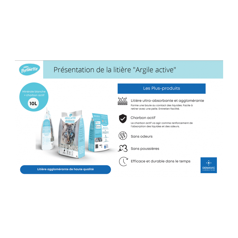 Litière Minérale Argile Active Perlinette - 5 Litres - Chats