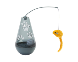 Canne à pêche culbuto pour chats - Jouet original et interactif