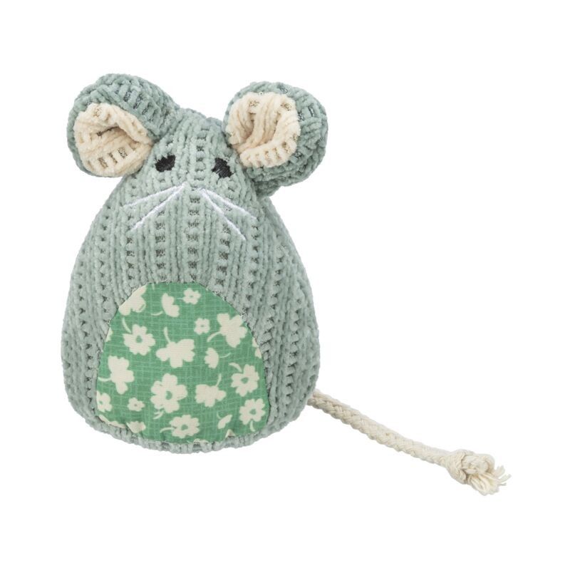 Jouet souris assise en tissu pour chats | Amusement et Durabilité