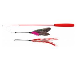 Canne à pêche télescopique pour chats - Jouet interactif et ajustable