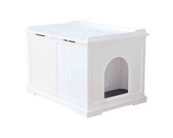 Cabane pour ranger le bac à litière de votre chat - Élégance et praticité