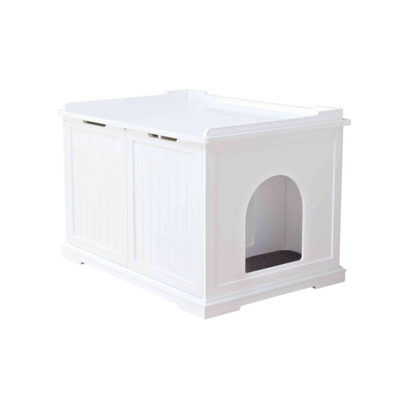 Cabane pour ranger le bac à litière de votre chat - Élégance et praticité
