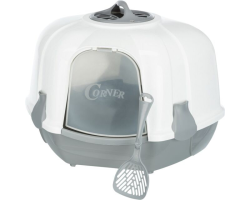 Bac à litière d'angle Maro - Design moderne et hygiénique pour chats