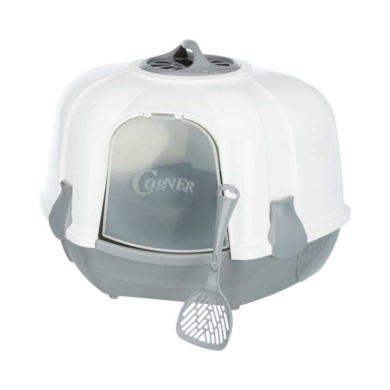 Bac à litière d'angle Maro - Design moderne et hygiénique pour chats