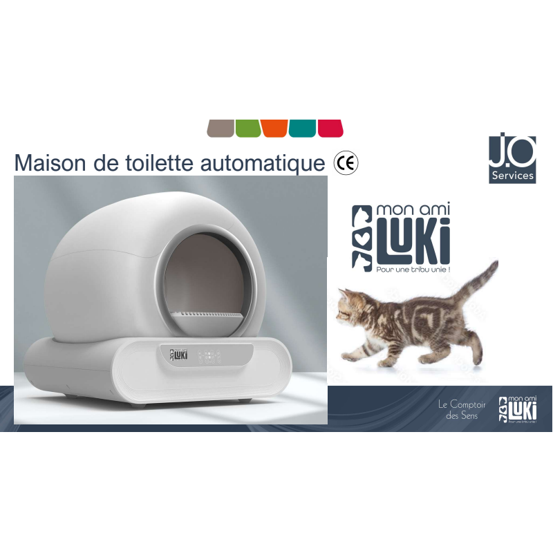 Maison de toilettes automatique 65L connectée - Idéale pour Chats