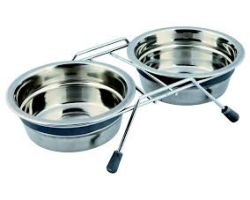 Set écuelles double inox Eat on Feet Trixie - Antibruit pour chiens