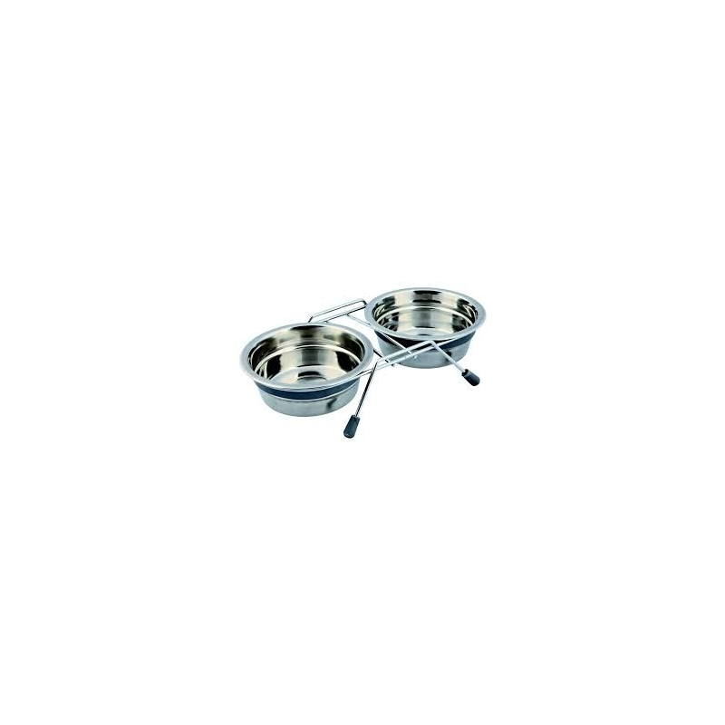 Set écuelles double inox Eat on Feet Trixie - Antibruit pour chiens