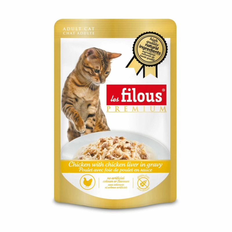 Sachet fraîcheur au poulet et foie de poulet pour chat - Les Filous