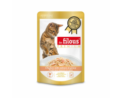 Sachet fraîcheur au poulet et saumon pour chat Les Filous - 80 g