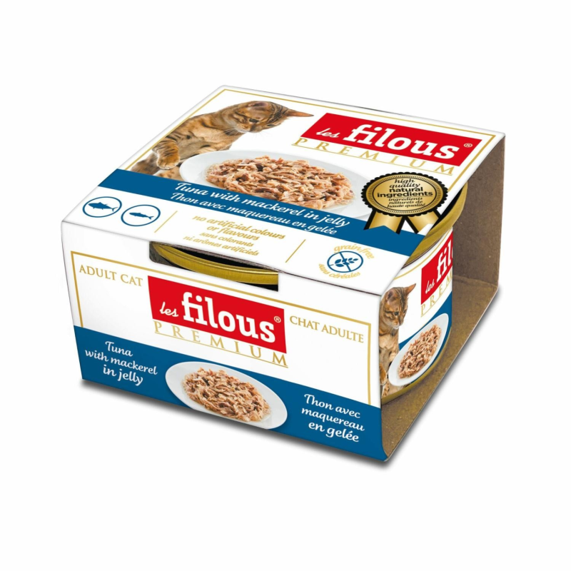 Filet de thon avec maquereau en gelée pour chat | Les Filous