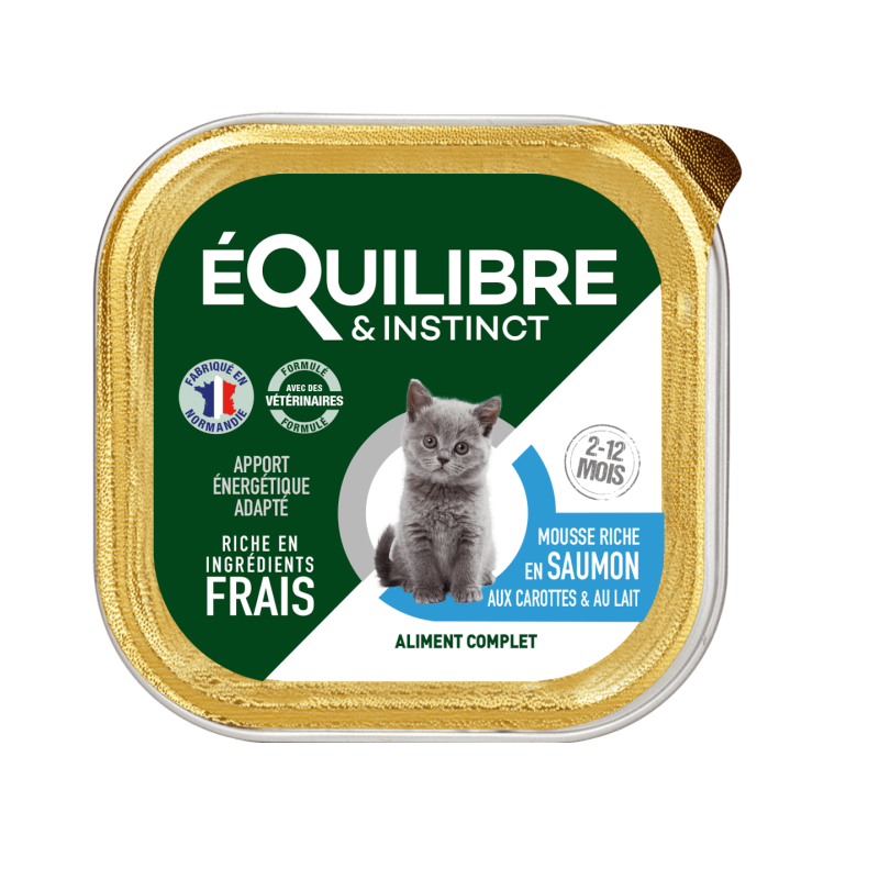 Mousses riches en saumon et aux carottes pour chaton - Aliment complet